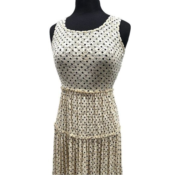 MEADOW Rue Anthropologie Marginy Dotted Lace Tiered Maxi Dress Sz S - Picture 3 of 15